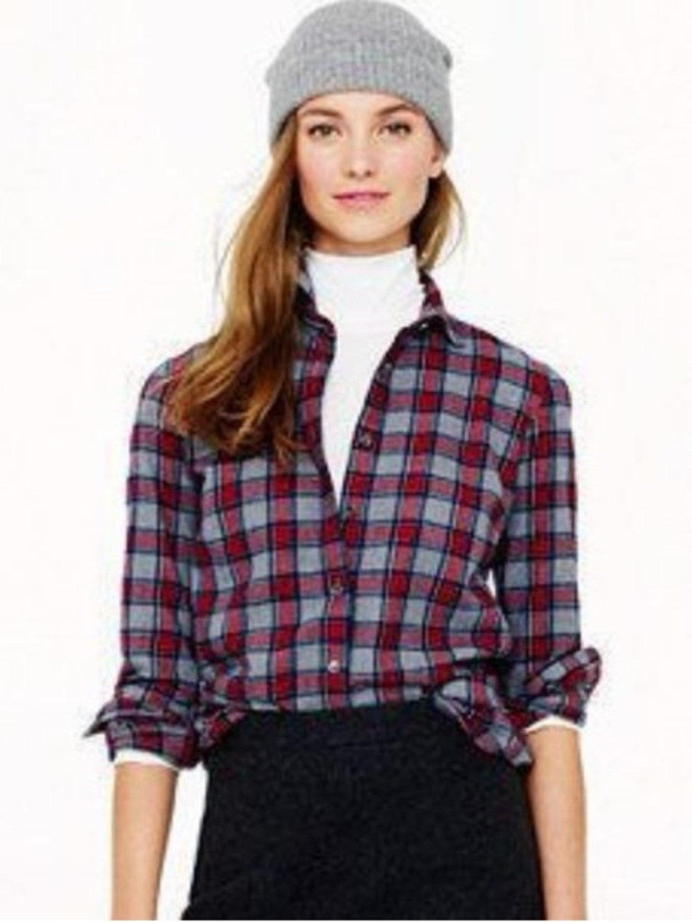 J Crew Women’s Boy Cut Flannel Shirt (2)